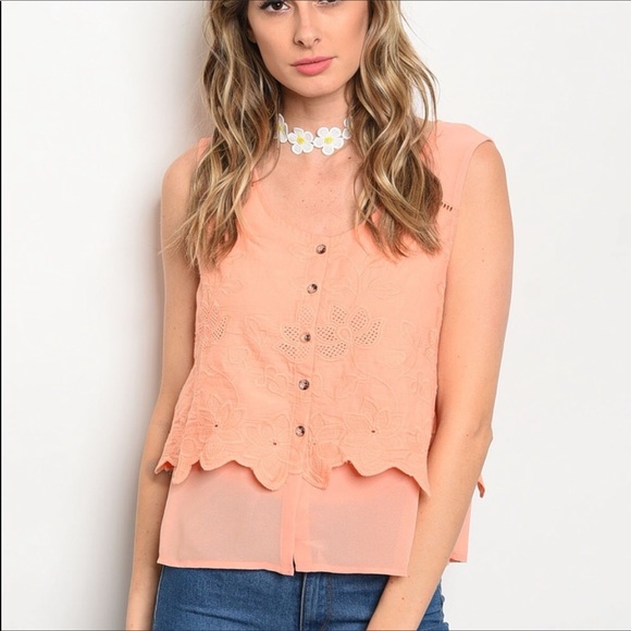 ✨Delicate Coral Blouse✨ - Picture 2 of 4